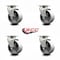 Service Caster 4 Inch Semi Steel Cast Iron Wheel Swivel Caster Set with Roller Bearings SCC SCC-20S420-SSR-4 - alternate 4
